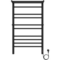 Электрический полотенцесушитель Aquatek Альфа П10 500x900 AQ EL RRP1090BL с полкой Черный муар