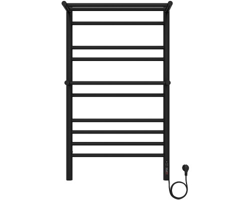 Электрический полотенцесушитель Aquatek Альфа П10 500x900 AQ EL RRP1090BL с полкой Черный муар