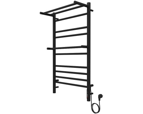 Электрический полотенцесушитель Aquatek Альфа П10 500x900 AQ EL RRP1090BL с полкой Черный муар