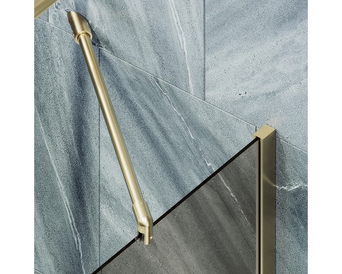 Шторка на ванну Maybah Glass MGV-71-3ш 900x1400 в широком профиле Золото стекло бронзовое