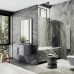 Шторка на ванну Maybah Glass 540x1400 в узком профиле Белый стекло графитовое матовое