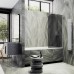 Шторка на ванну Maybah Glass 540x1400 в узком профиле Белый стекло графитовое матовое