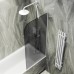 Шторка на ванну Maybah Glass 540x1400 в узком профиле Белый стекло графитовое матовое