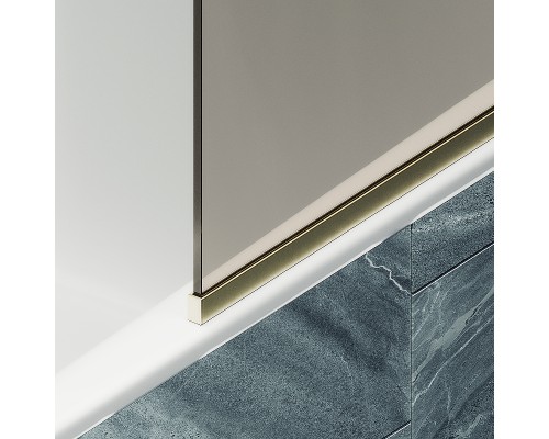 Шторка на ванну Maybah Glass MGV-135-3у 440x1400 в узком профиле Золото стекло бронзовое