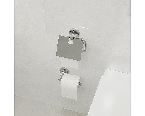 Держатель туалетной бумаги Fixsen Comfort Chrome FX-85010 с крышкой Хром