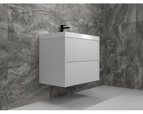 Тумба под раковину Style Line Стокгольм 70 ЛС-00002313 подвесная Белый рифленый софт