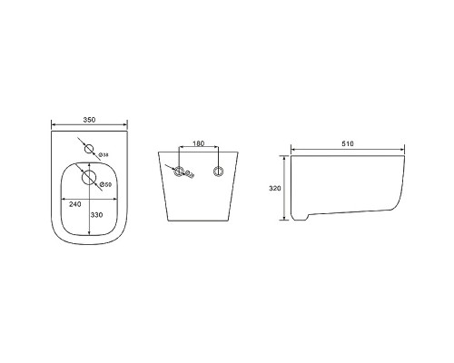 Биде Aquatek Лугано AQ1002-00 подвесное Белое