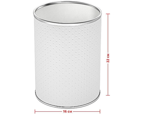 Ведро для мусора Geralis M-PWH-B Punto Белое, кант Хром, 3 л