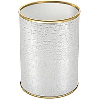 Ведро для мусора Geralis M-KWG-B Croco Белое, кант Золото, 3 л