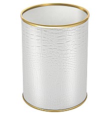 Ведро для мусора Geralis M-KWG-B Croco Белое, кант Золото, 3 л