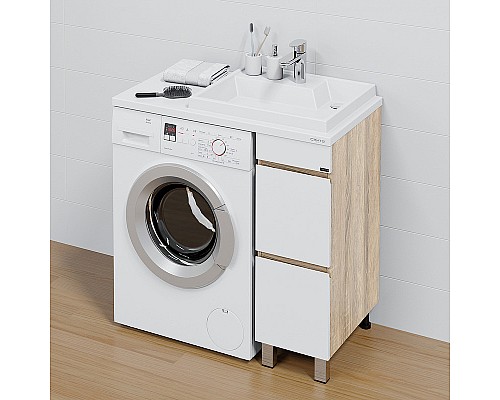 Тумба под раковину СанТа Марс 90 700399 Белая Янтарное дерево