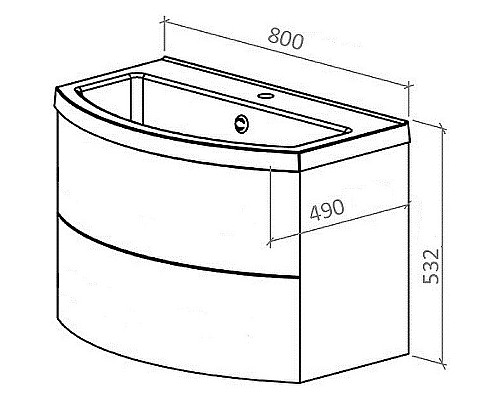 Тумба под раковину Astra Form Венеция 2.0 80 03100004 подвесная Белая матовая