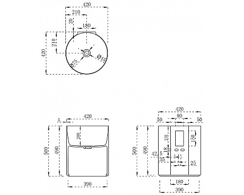 Раковина Abber Stein 42 AS2624 Белая матовая