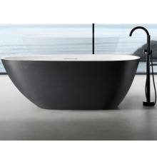 Ванна из искусственного камня Abber Dortmund 170x75 AM9911BW Черно-белая матовая без гидромассажа