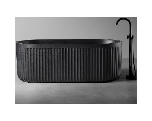 Ванна из искусственного камня Abber Stuttgart 170x75 AM9925B Черная матовая без гидромассажа