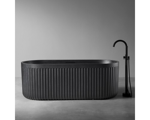 Ванна из искусственного камня Abber Stuttgart 170x75 AM9925B Черная матовая без гидромассажа