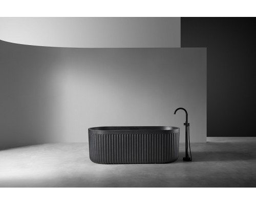 Ванна из искусственного камня Abber Stuttgart 170x75 AM9925B Черная матовая без гидромассажа