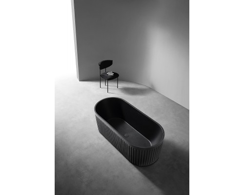 Ванна из искусственного камня Abber Stuttgart 170x75 AM9925B Черная матовая без гидромассажа