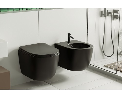 Биде Abber Bequem AC1150MB подвесное Черное матовое