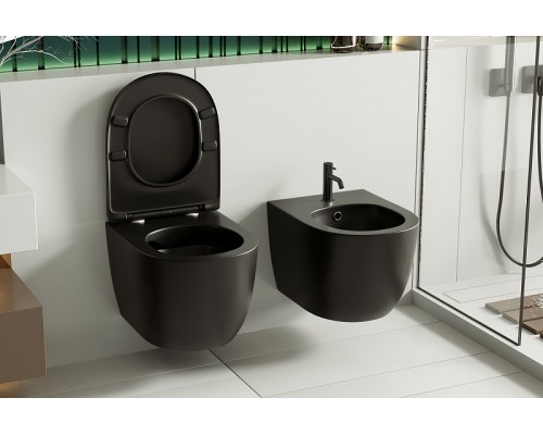 Биде Abber Bequem AC1150MB подвесное Черное матовое