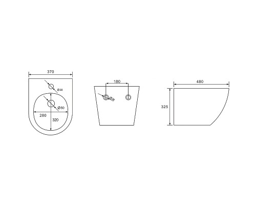 Биде Abber Bequem AC1150MB подвесное Черное матовое