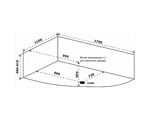 Акриловая ванна Azario Микона 170х110 R МИВ0004 без гидромассажа