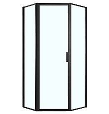 Душевой уголок Azario Richmond 100х100 L AZ-NAG3231 1000 Black профиль Черный стекло прозрачное