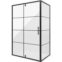 Душевой уголок Niagara Nova 120х80 NG-0220-08 профиль Черный стекло прозрачное