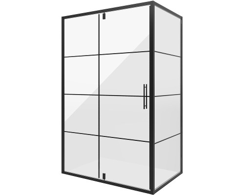 Душевой уголок Niagara Nova 120х80 NG-0220-08 профиль Черный стекло прозрачное