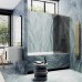 Шторка на ванну Maybah Glass 300x1400 в узком профиле Золото стекло графитовое матовое