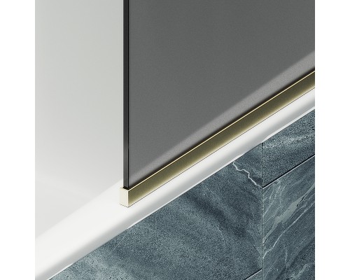 Шторка на ванну Maybah Glass 300x1400 в узком профиле Золото стекло графитовое матовое