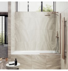 Шторка на ванну Maybah Glass 500x1400 в узком профиле Бронза стекло прозрачное