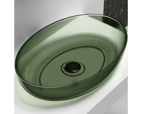 Раковина-чаша Abber Kristall 60 AT2801Vesuvian Оливковая