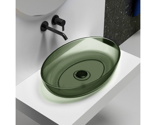 Раковина-чаша Abber Kristall 60 AT2801Vesuvian Оливковая