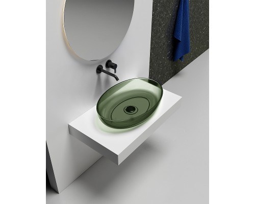 Раковина-чаша Abber Kristall 60 AT2801Vesuvian Оливковая