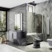 Шторка на ванну Maybah Glass 500x1400 поворотная на монопетле Белый стекло бронзовое матовое