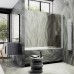 Шторка на ванну Maybah Glass 500x1400 поворотная на монопетле Белый стекло бронзовое матовое