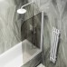 Шторка на ванну Maybah Glass 500x1400 поворотная на монопетле Белый стекло бронзовое матовое