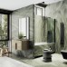 Шторка на ванну Maybah Glass 500x1400 поворотная на монопетле Черный стекло сатиновое