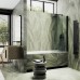 Шторка на ванну Maybah Glass 500x1400 поворотная на монопетле Черный стекло сатиновое