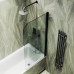 Шторка на ванну Maybah Glass 500x1400 поворотная на монопетле Черный стекло сатиновое
