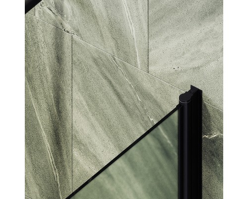 Шторка на ванну Maybah Glass 500x1400 поворотная на монопетле Черный стекло сатиновое