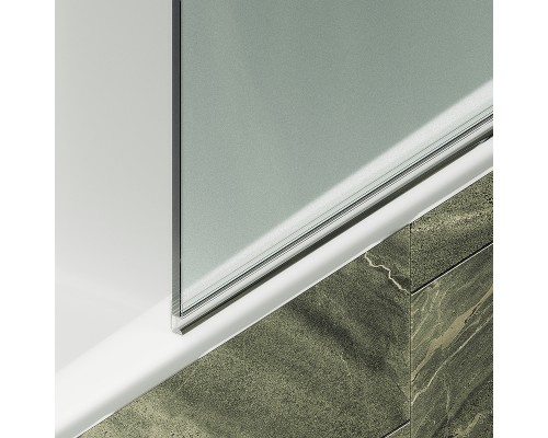 Шторка на ванну Maybah Glass 500x1400 поворотная на монопетле Черный стекло сатиновое