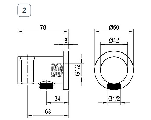 Шланговое подключение Ravak 706.20GB X07P696 Графит