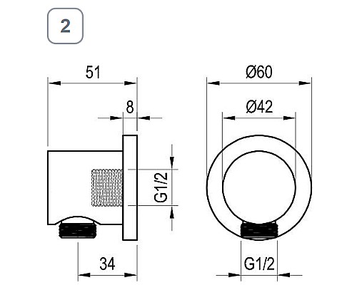 Шланговое подключение Ravak 701.21GB X07P697 Графит