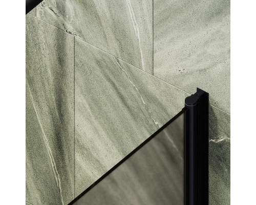 Шторка на ванну Maybah Glass MGV-612-6 600x1400 поворотная на монопетле Черный стекло бронзовое матовое