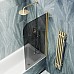 Шторка на ванну Maybah Glass MGV-613-3 600x1400 поворотная на монопетле Золото стекло графитовое
