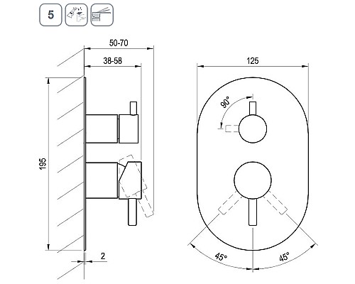 Смеситель для душа Ravak Espirit ES 065.60RGB.O2 X070362 Розовое золото