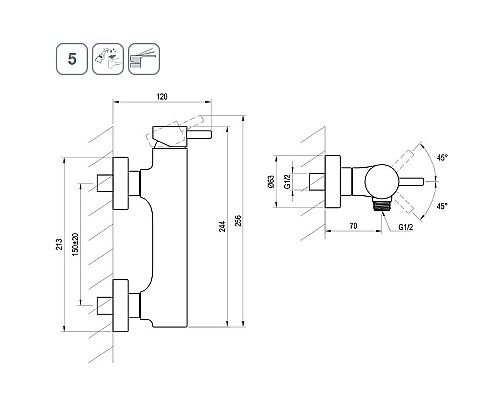 Смеситель для душа Ravak Espirit ES 032.00CR X070200 Хром