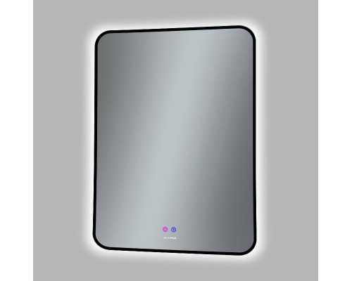 Зеркало Grossman Elegans-норма Black 60 1760802 с подсветкой Черное с сенсорным выключателем и подогревом